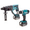 Makita DLX2025T 18V LXT Twin Pack - DHP453 Combi Drill + DHR202 Rotary Hammer (2 x 5.0Ah Batteries) 2