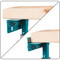 Makita DEBWST06 Mitre Saw Stand close up of wood securing brackets