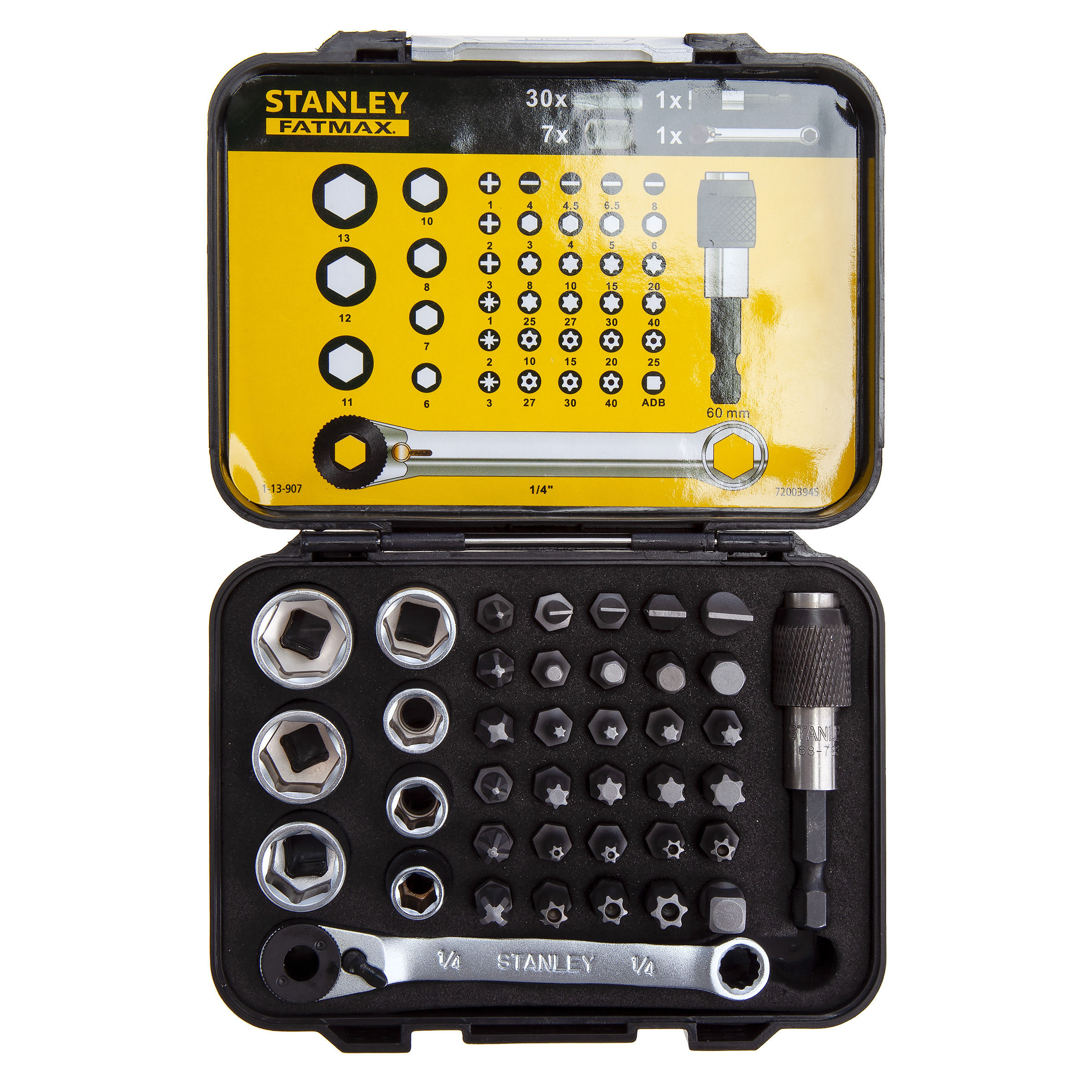 Stanley 113907 Fatmax 1/4 Inch Drive Socket & Bit Set 39 P