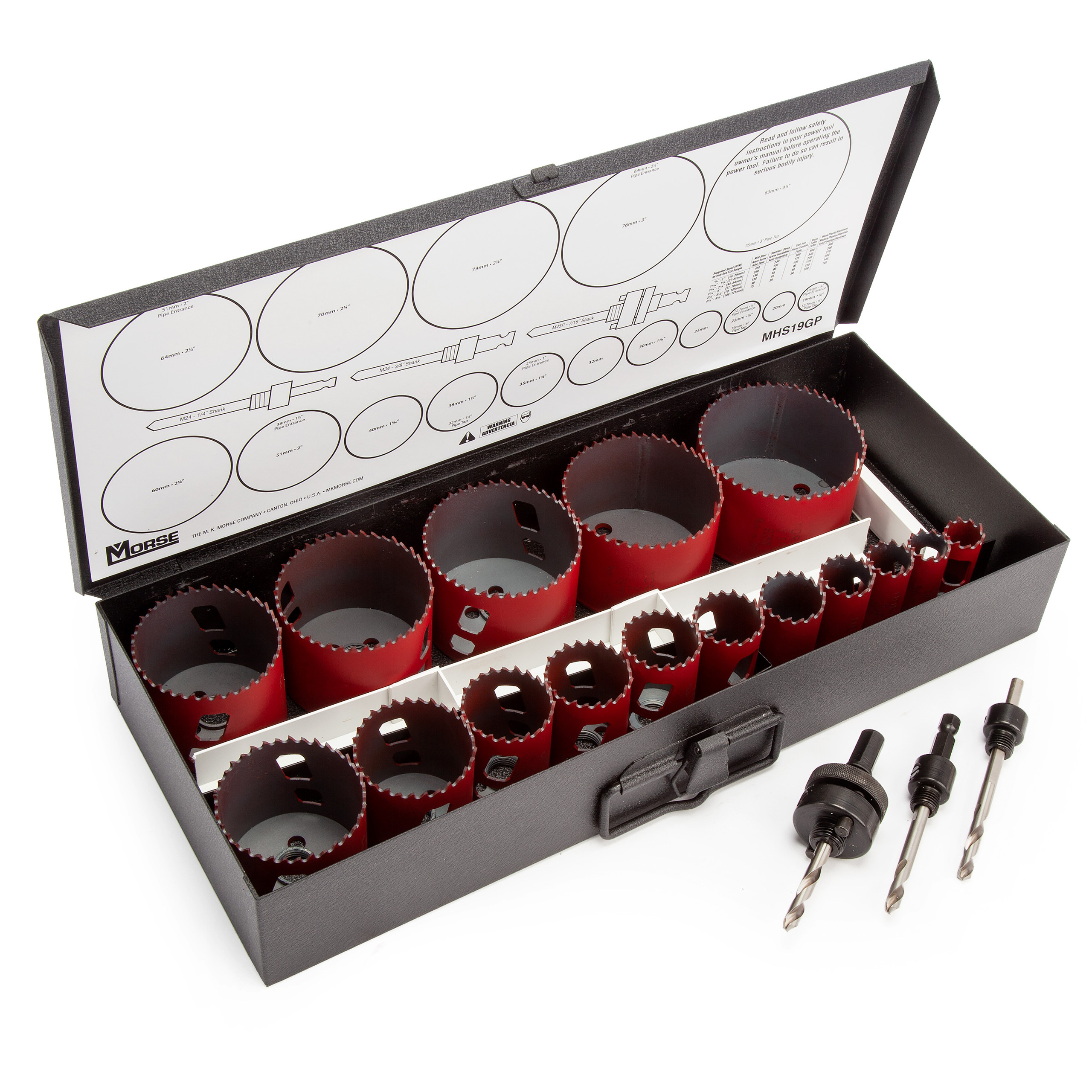 Morse MHS19GP BiMetal Hole Saw Kit (19 Piece) Toolstop