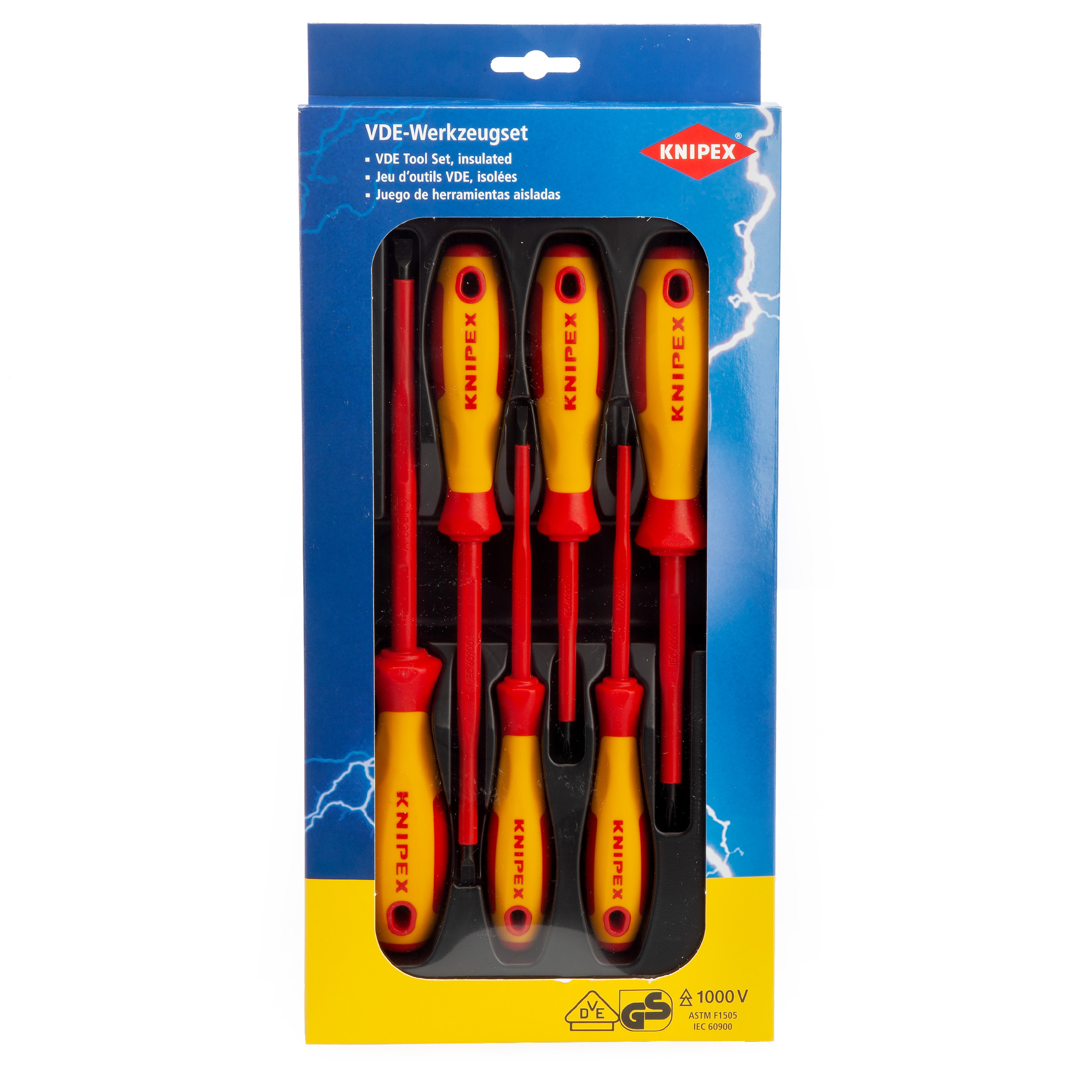 Knipex 002012V01 Screwdriver Set VDE 1000V 6Piece Toolstop
