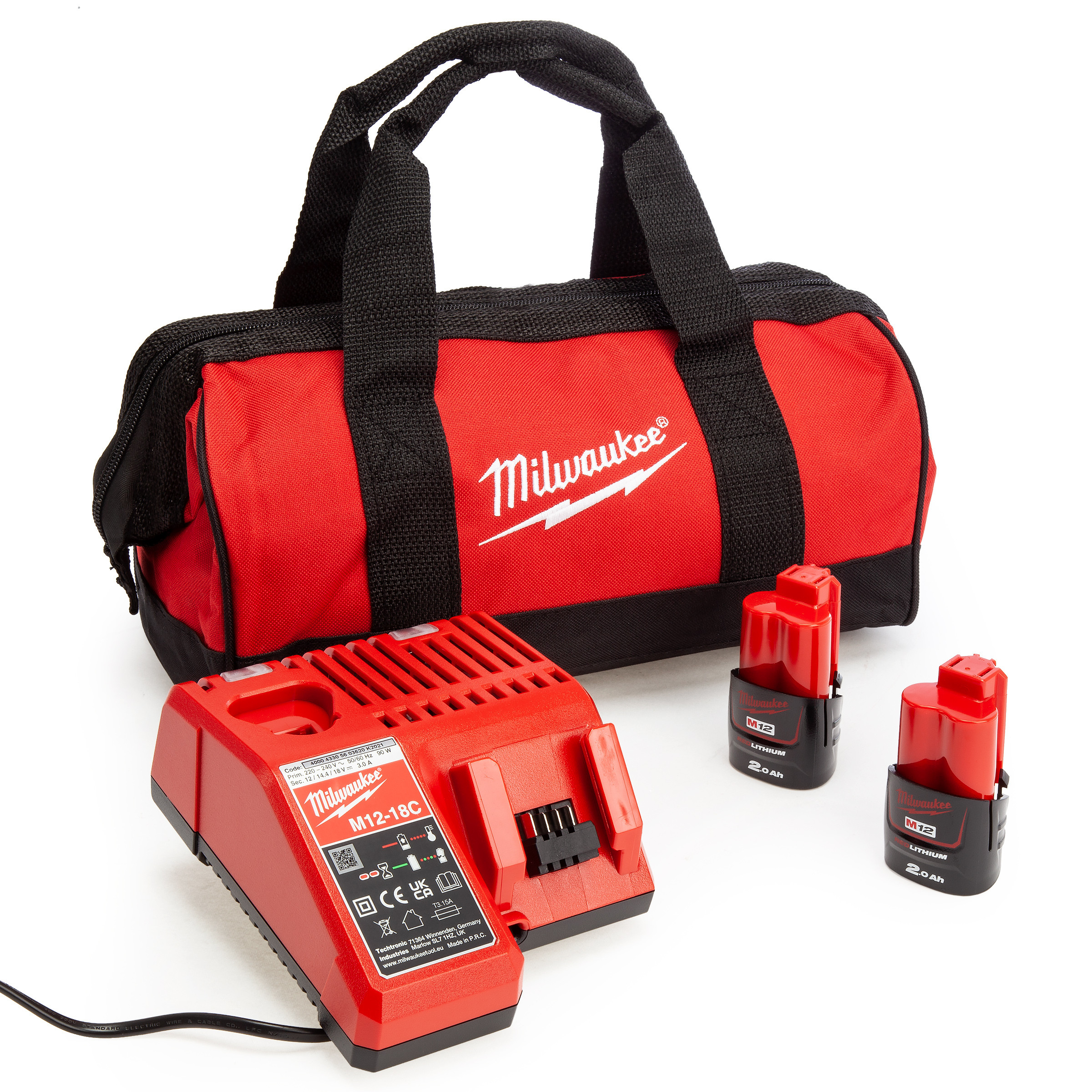 Milwaukee 12V Battery Kit (2 x 2.0Ah Batteries) Toolstop