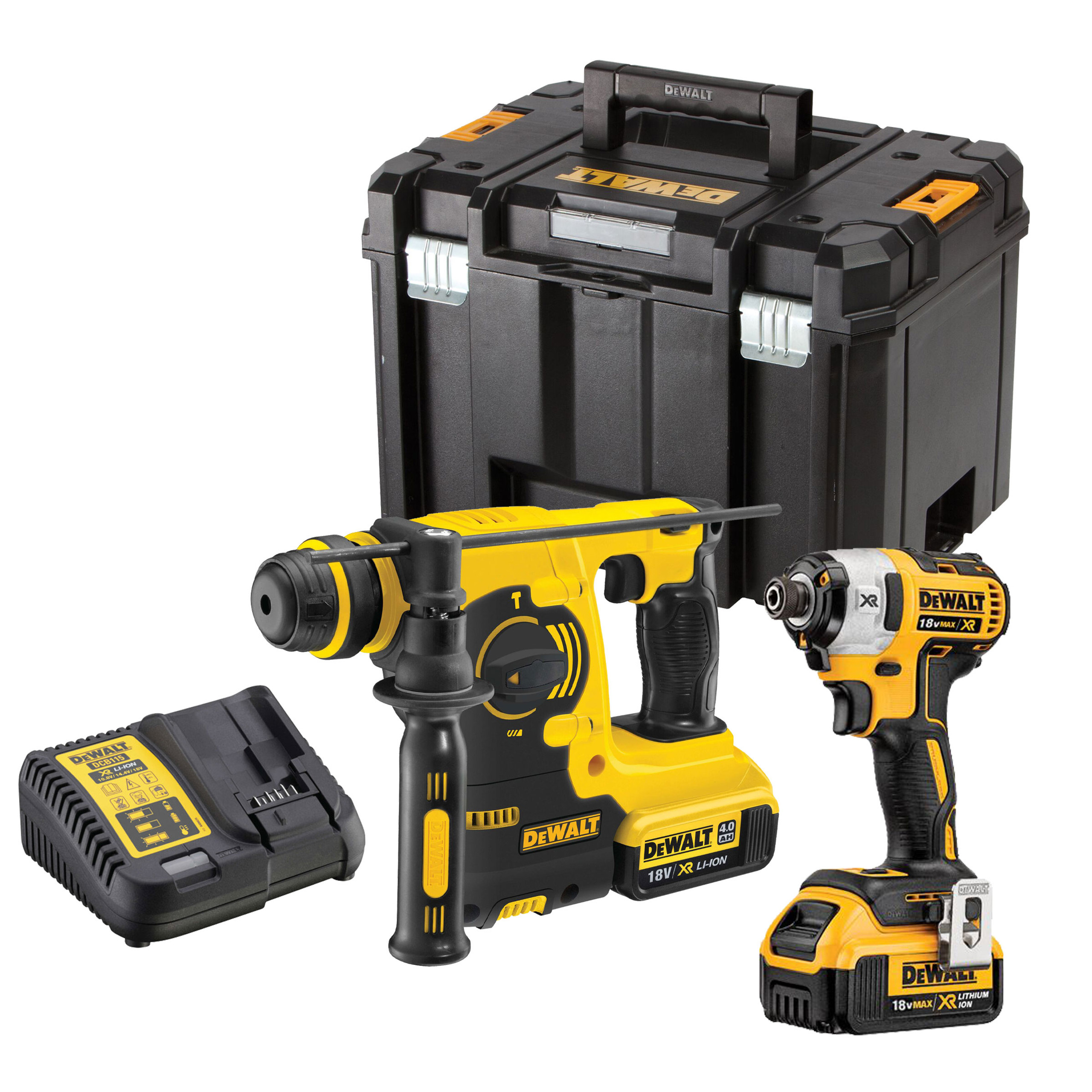 Dewalt 18V Impact Driver & SDS+ Drill 4Ah Batts Toolstop