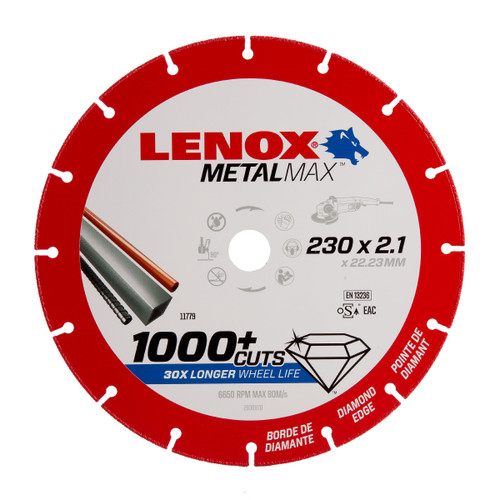 Lenox 2030870 MetalMax Diamond Cut Off Wheel 230mm x 2.1mm x 22.23mm - 2