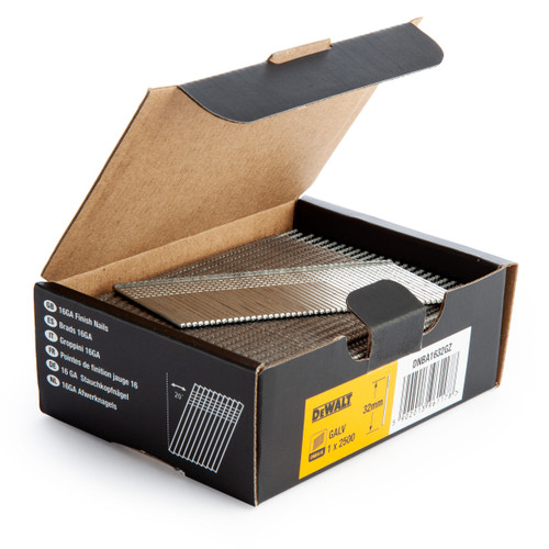 Dewalt DNBA1632-GZ 16GA Brad Finish Nail 20 Deg Galvanised 32mm (Pack of 2500) - 2 Dewalt DNBA1632-GZ 16GA Brad Finish Nail 20 Deg Galvanised 32mm (Pack of 2500) - 2