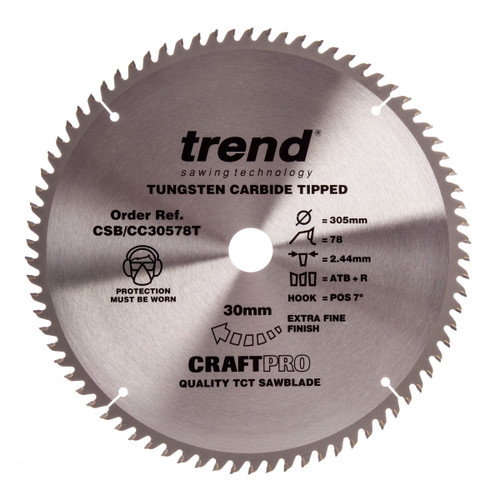 Trend CSB/CC30578T CraftPro Saw Blade Crosscut 305mm x 30mm x 78T - 2 Trend CSB/CC30578T CraftPro Saw Blade Crosscut 305mm x 30mm x 78T - 2
