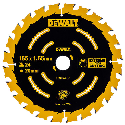 Dewalt DT10624 Extreme Framing Cordless Circular Saw Blade 165mm x 20mm x 24T - 2 Dewalt DT10624 Extreme Framing Cordless Circular Saw Blade 165mm x 20mm x 24T - 2