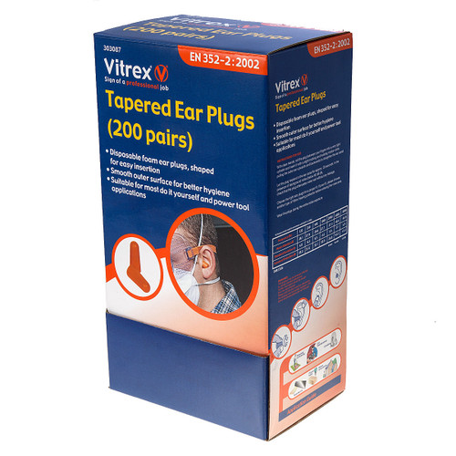 Vitrex 303087 Tapered Ear Plugs (200 Pairs) - 2