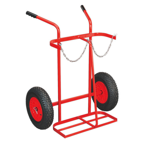 Buy Sealey ST28P Welding Bottle Trolley With Pneumatic Tyres - 2 Bottle at Toolstop