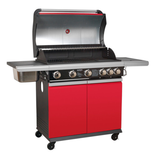 Buy Sealey BBQ11 Gas BBQ 5 Burner + Side Burner & Side Bowl at Toolstop