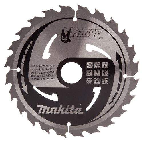 Makita B-08056 M Force Circular Saw Blade Medium Cut 190mm - 2