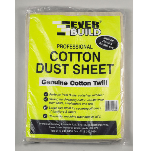 Buy Everbuild Professional Cotton Dust Sheet Genuine Cotton Twill 12ft x 9ft at Toolstop