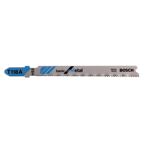 Bosch T118A Jigsaw Blades HSS Basic for Metal (5 Pack) - 5 Bosch T118A Jigsaw Blades HSS Basic for Metal (5 Pack) - 5