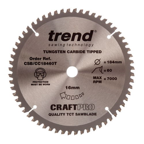 Trend CSB/CC18460T CraftPro Saw Blade Crosscut 184mm x 60T - 5