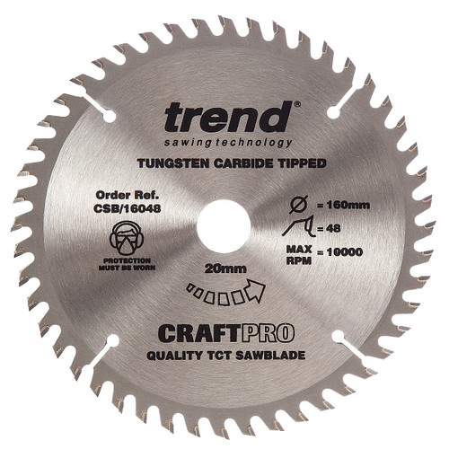 Trend CSB/16048 CraftPro Saw Blade 160mm x 20mm x 48T - 5