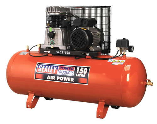 Buy Sealey SAC2153B Compressor 150ltr Belt Drive 3hp With Cast Cylinders at Toolstop