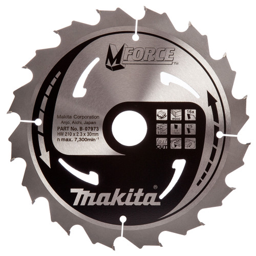 Makita B-07973 M Force Circular Saw Blade 210 x 30mm x 16T - 2 Makita B-07973 M Force Circular Saw Blade 210 x 30mm x 16T - 2