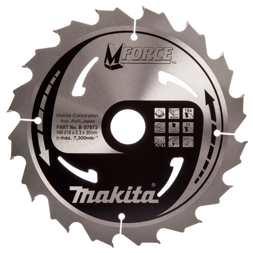 Makita B-07973 M Force Circular Saw Blade 210 x 30mm x 16T - 2