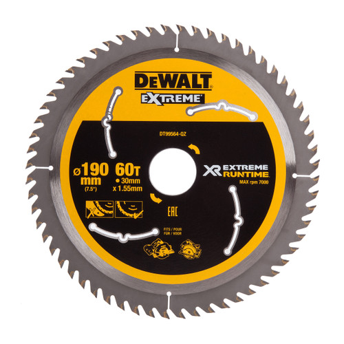 Dewalt DT99564 XR Extreme Runtime Circular Saw Blade 190mm x 30mm x 60T - 2