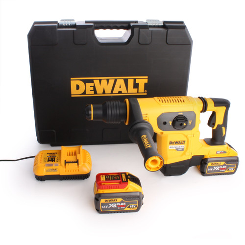 Dewalt DCH481X2 54V Flexvolt SDS Max Hammer with 2 x FlevVolt Batteries, Charger & Kit Box