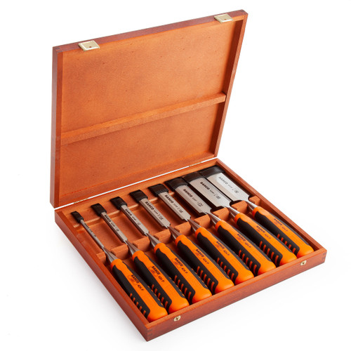 Bahco 424P-S8-EUR Bevel Edge Chisel Set 8 Piece in Wooden Box - 3