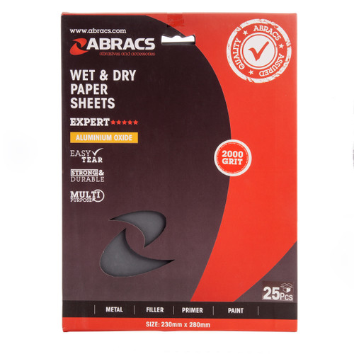 Abracs ABWD2000 Wet & Dry Paper 2000 Grit (Pack 25) - 1