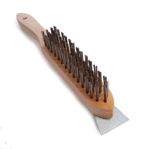 Buy Abracs ABWHBSCR Wooden Handled Brush With Scraper at Toolstop