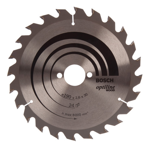 Bosch 2608640615 Optiline Circular Saw Blade 190mm x 30mm x 24T - 1 Bosch 2608640615 Optiline Circular Saw Blade 190mm x 30mm x 24T - 1
