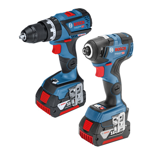 Bosch 06019G4172 18V Dynamic Series Twin Pack - GSB 18V-60 C Combi Drill + GDR 18V-200 C Impact Driver (2 x 5.0Ah Batteries) - 4