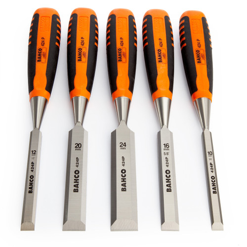 Bahco 424P-S5-ROLL Woodworking Chisel Set in a Roll 5 Piece - 4 Bahco 424P-S5-ROLL Woodworking Chisel Set in a Roll 5 Piece - 4