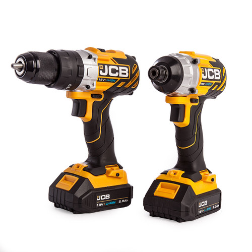 JCB 18BL-TPK-TS2 18V Brushless Twin Pack - 18BLCD Combi Drill + 18BLID Impact Driver (2 x 2.0Ah Batteries) - 3