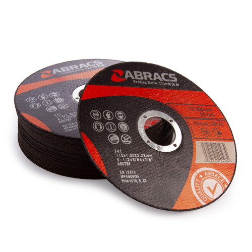 Abracs PFET11510FI Proflex Extra Thin Cutting Discs 115 x 1 x 22.23mm (Pack Of 25) - 1 Abracs PFET11510FI Proflex Extra Thin Cutting Discs 115 x 1 x 22.23mm (Pack Of 25) - 1