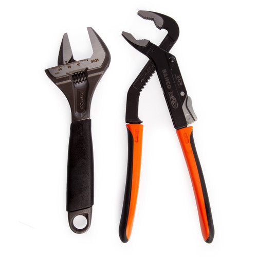 Bahco 9031-8224 Adjustable Wrench & Slip Joint Plier Twin Pack - 2