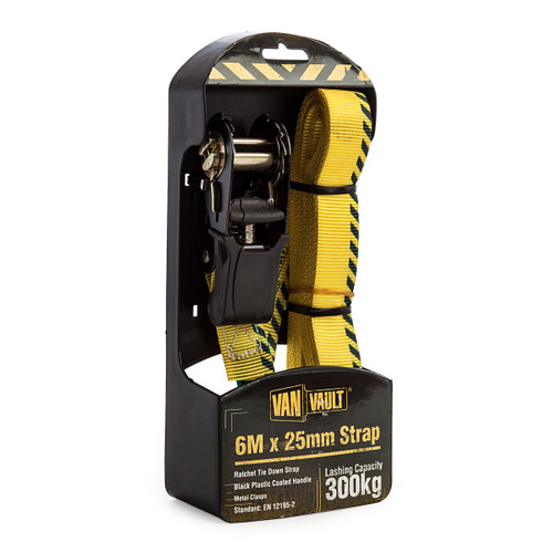 Van Vault S10674 Ratchet Strap 6 Metres x 25mm - 1 Van Vault S10674 Ratchet Strap 6 Metres x 25mm - 1