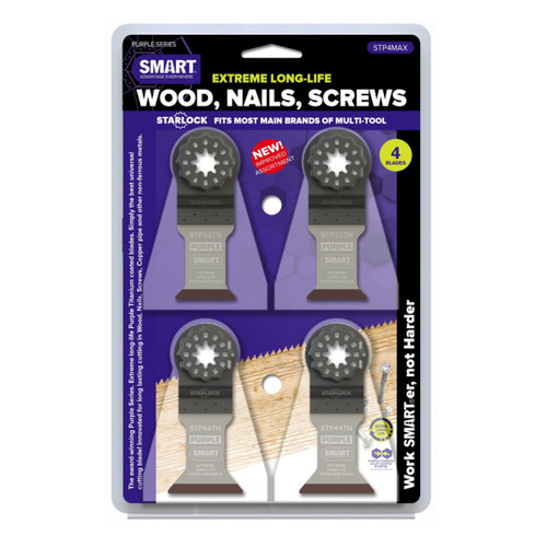 Buy Smart STP4MAX Purple Series Starlock Blades (Pack Of 4) at Toolstop