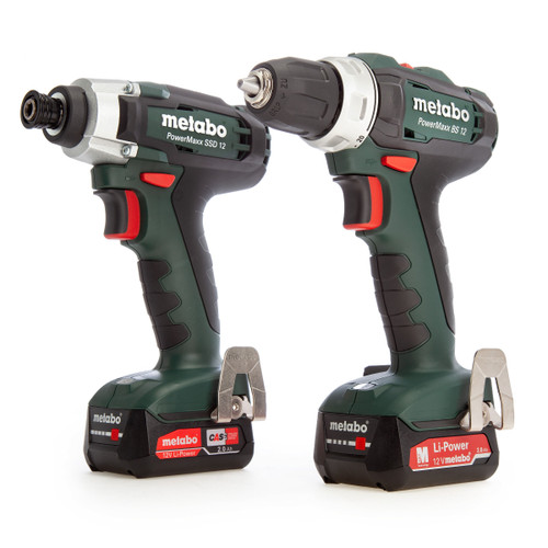 Metabo 685166000 12V PowerMaxx Twin Pack - SSD12 Impact Driver + BS12 Drill Driver (2 x 2.0Ah Batteries) - 3 Metabo 685166000 12V PowerMaxx Twin Pack - SSD12 Impact Driver + BS12 Drill Driver (2 x 2.0Ah Batteries) - 3