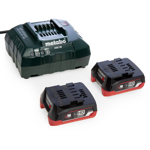 Metabo 685301000 Basic 12V Charger Set with 2 x 4.0Ah LiHD Batteries - 4 Metabo 685301000 Basic 12V Charger Set with 2 x 4.0Ah LiHD Batteries - 4