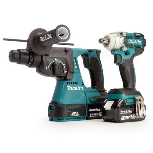 Makita DLX2268TJ 18V LXT Brushless Twin Pack - DTW285Z Impact Wrench + DHR242Z Rotary Hammer (2 x 5.0Ah Batteries) - 4 Makita DLX2268TJ 18V LXT Brushless Twin Pack - DTW285Z Impact Wrench + DHR242Z Rotary Hammer (2 x 5.0Ah Batteries) - 4