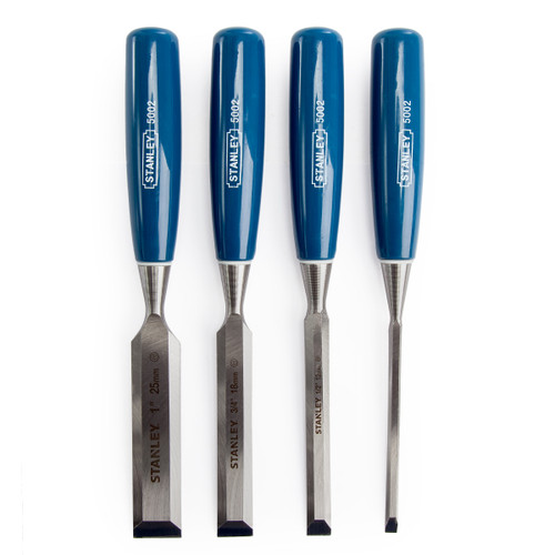 Stanley 0-16-129 5002 Bevel Edge Chisel Set of 4 - 1 Stanley 0-16-129 5002 Bevel Edge Chisel Set of 4 - 1