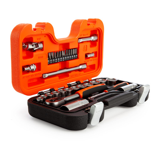 Bahco S330 Socket Set with Metric Hex Profile and Ratchet 1/4" and 3/8" Square Drive (34 Piece) - 5