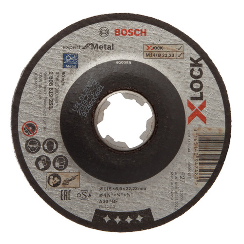 Bosch 2608619258 X-LOCK Expert for Metal Depressed Cutting Disc 115mm (Pack Of 10) - 1 Bosch 2608619258 X-LOCK Expert for Metal Depressed Cutting Disc 115mm (Pack Of 10) - 1