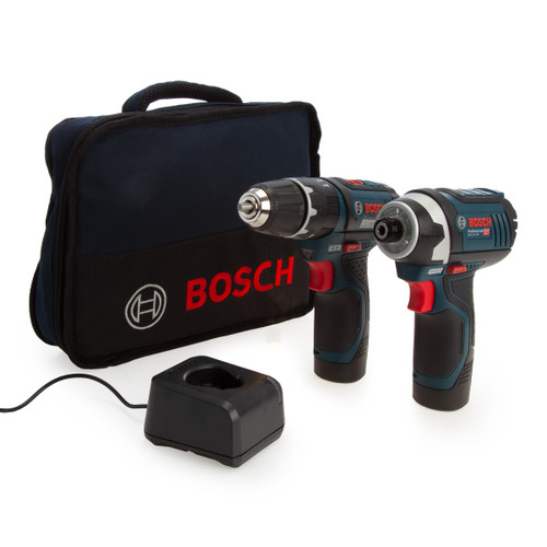 Bosch 06019A6979 Professional Twin Pack - GSB 12V-15 Combi Drill + GDR 12V-105 Impact Driver (2 x 2.0Ah Batteries) - 2