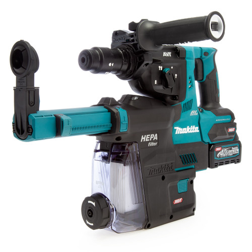 Makita HR004GD102 40Vmax XGT Brushless SDS Plus Rotary Hammer with Quick Change Chuck & DX14 Dust Box (1 x 2.5Ah Battery)