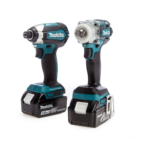 Makita 18V Brushless Twin Pack - DTD153 Impact Driver + DTW285 Impact Wrench (2 x 3.0Ah Batteries)