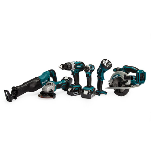 Makita DLX6045M 18V 6 Piece Kit - DTD152 Impact Driver, DHP458 Combi Drill, DGA452 Angle Grinder, DJR186 Reciprocating Saw, DSS610 Circular Saw & DML185 Torch (3 x 4.0Ah Batteries) Makita DLX6045M 18V 6 Piece Kit - DTD152 Impact Driver, DHP458 Combi Drill, DGA452 Angle Grinder, DJR186 Reciprocating Saw, DSS610 Circular Saw & DML185 Torch (3 x 4.0Ah Batteries)