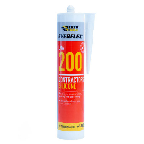 Everbuild 200WE Everflex 200 Contractors LMA Silicone White 295ml