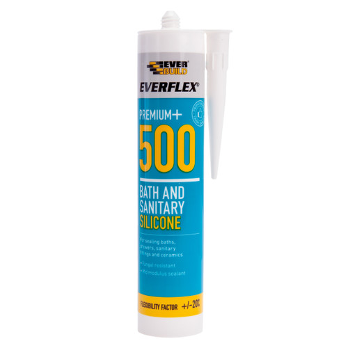 Everbuild 500WE Everflex 500 Bath and Sanitary Silicone White 295ml