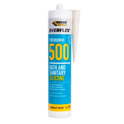Everbuild 500IV Everflex 500 Bath and Sanitary Silicone Ivory 295ml Everbuild 500IV Everflex 500 Bath and Sanitary Silicone Ivory 295ml