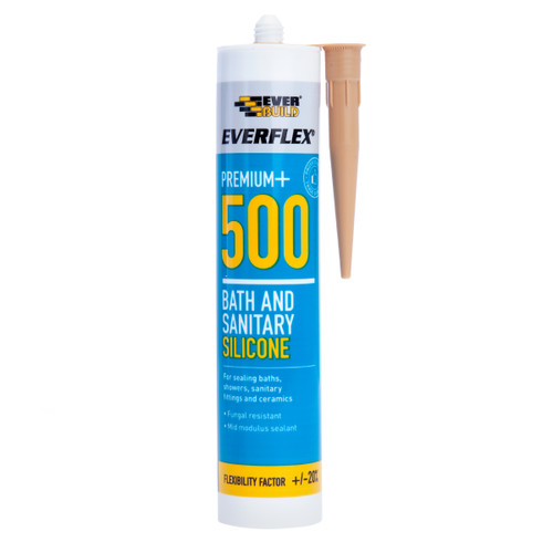 Everbuild 500SAND Everflex 500 Bath and Sanitary Silicone Sand 295ml