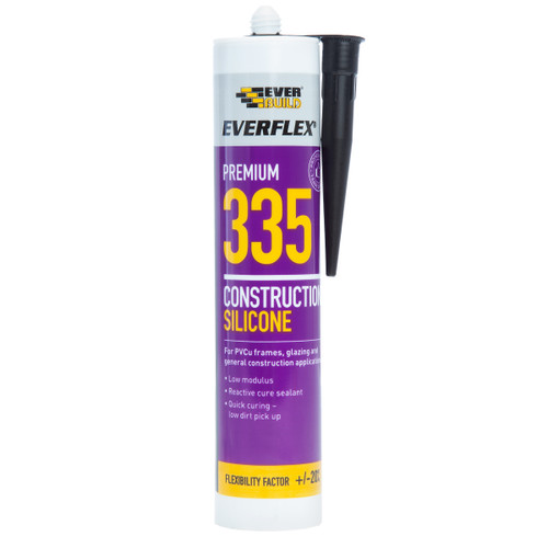 Everbuild 335BK Everflex 335 Construction Silicone Black 295ml